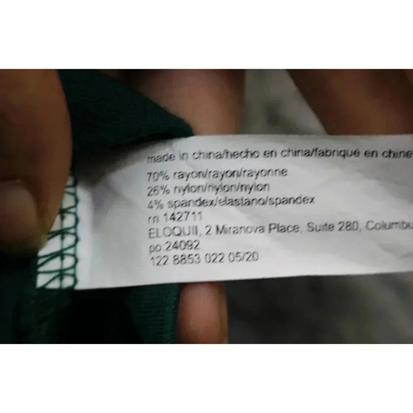 Eloquii Sleeveless Dark Green Midi Dress-Twisted Shoulder Sheath-Size 16-Stretch - Picture 4 of 8